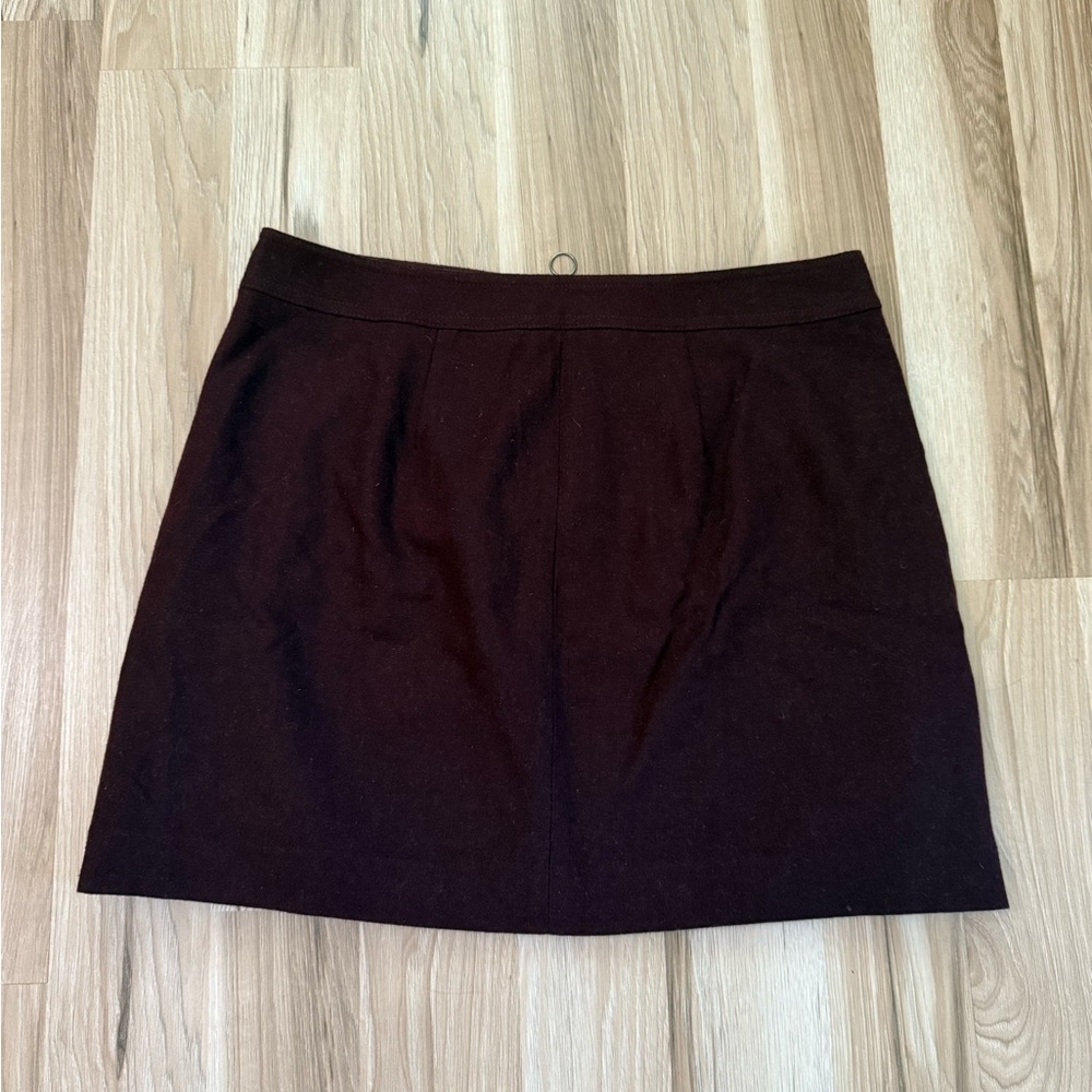 Madewell maroon wool mini skirt size 12 - Picture 3 of 5